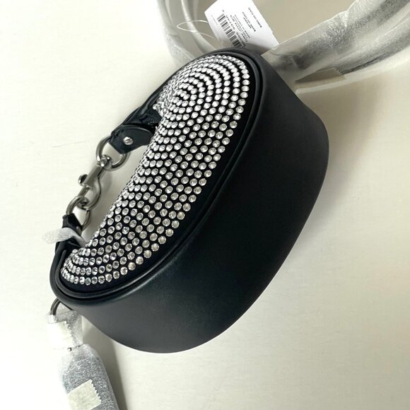 Coach Jonie Mini Bag Crystal Beaded Leather CW574 Crossbody Black Wristlet Curve - Picture 9 of 14